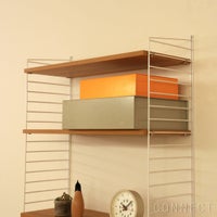 String Furniture（ストリング ファニチャー） / String System（ストリング システム） / ワークデスク＋フロアパネル / W80×D30×H200cm / オーク×ホワイト / 壁面収納