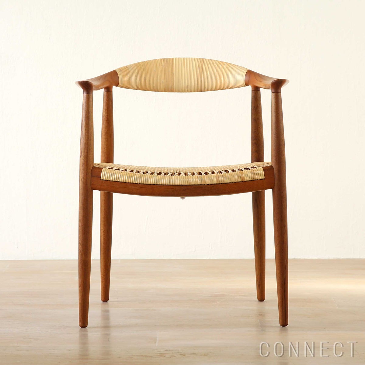 【75周年記念限定モデル】PP Mobler（PPモブラー） / PP501 Round Chair（ラウンドチェア） / The Chair（ザ チェア） / プレミアムオールドストックチーク材・オイル仕上げ（籐張り）【真鍮プレート付】