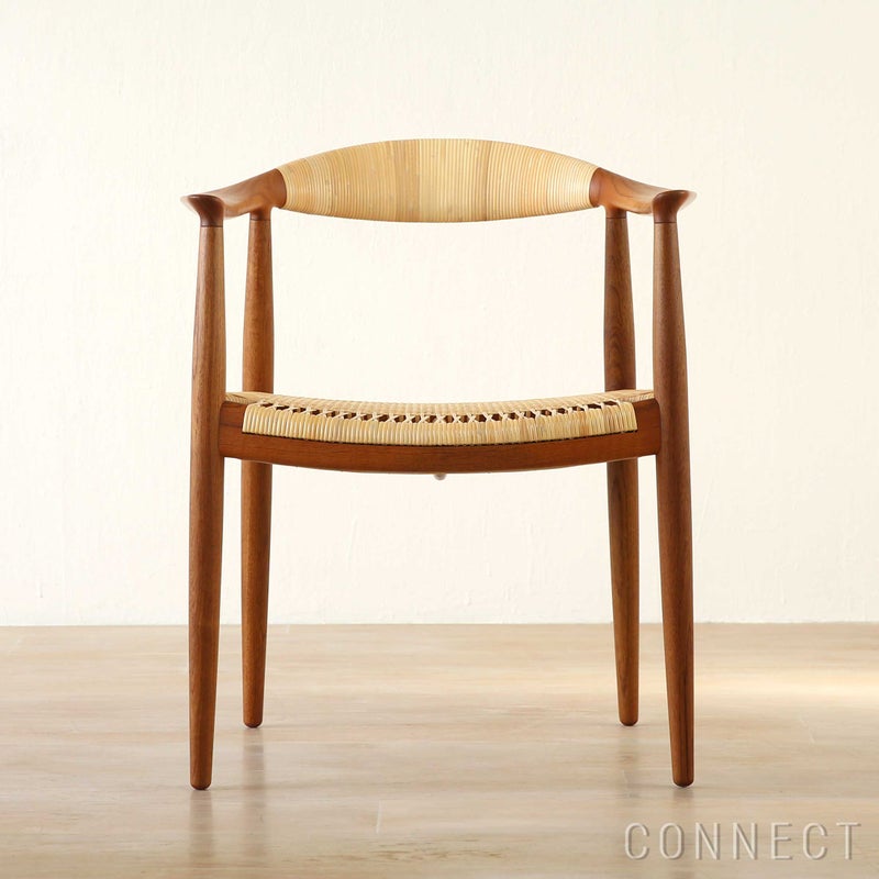 【75周年記念限定モデル】PP Mobler（PPモブラー） / PP501 Round Chair（ラウンドチェア） / The Chair（ザ チェア） / プレミアムオールドストックチーク材・オイル仕上げ（籐張り）【真鍮プレート付】