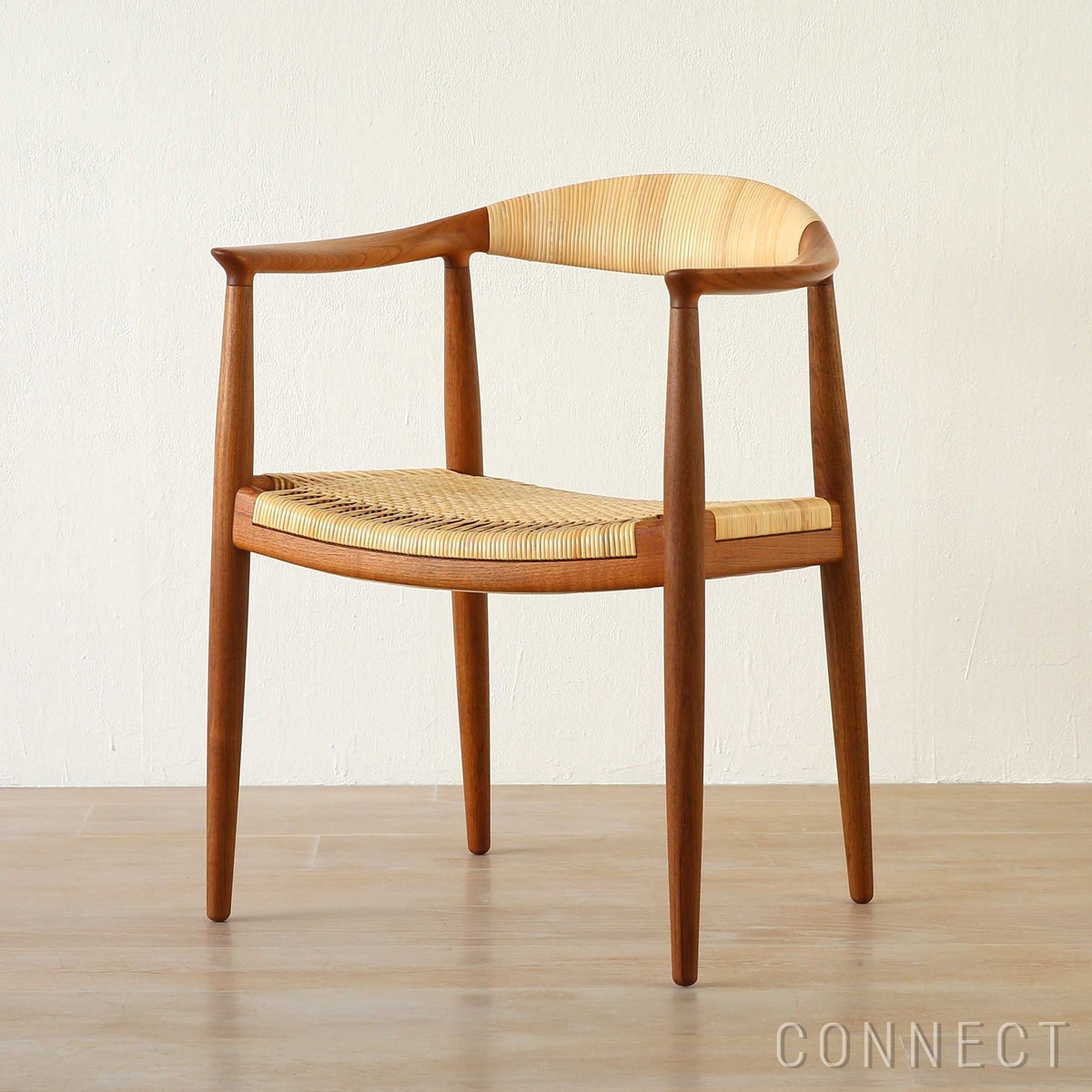 【75周年記念限定モデル】PP Mobler（PPモブラー） / PP501 Round Chair（ラウンドチェア） / The Chair（ザ チェア） / プレミアムオールドストックチーク材・オイル仕上げ（籐張り）【真鍮プレート付】