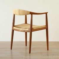 【75周年記念限定モデル】PP Mobler（PPモブラー） / PP501 Round Chair（ラウンドチェア） / The Chair（ザ チェア） / プレミアムオールドストックチーク材・オイル仕上げ（籐張り）【真鍮プレート付】