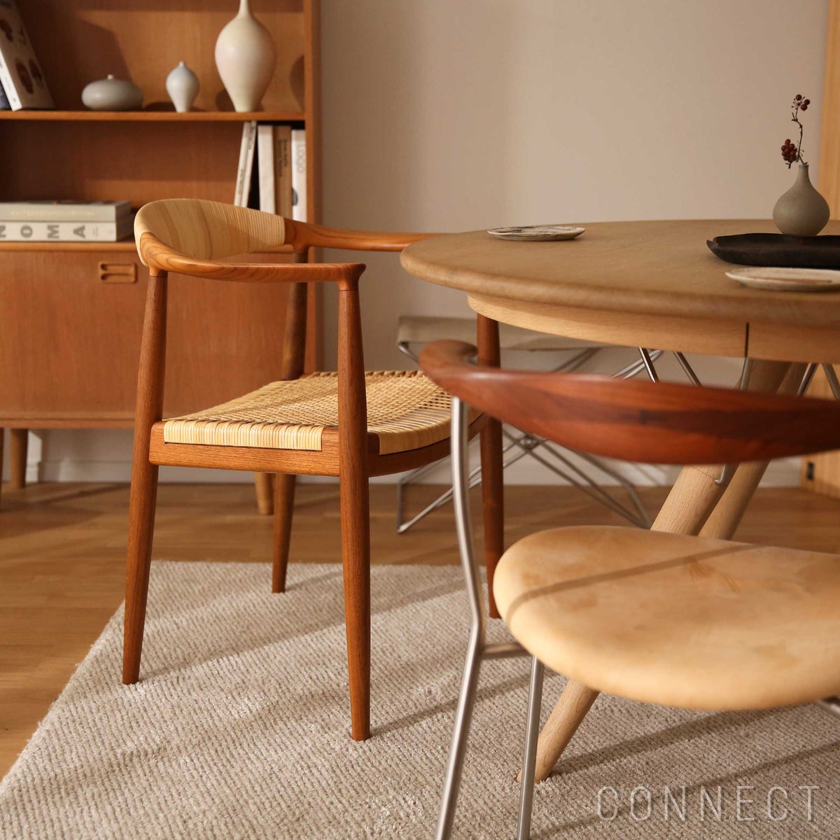 【75周年記念限定モデル】PP Mobler（PPモブラー） / PP501 Round Chair（ラウンドチェア） / The Chair（ザ チェア） / プレミアムオールドストックチーク材・オイル仕上げ（籐張り）【真鍮プレート付】