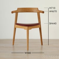 PP Mobler（PPモブラー） / PP58/3（Tripod Chair） 3本脚 チェア / オーク材・クリアバイオオイル仕上げ / スタンダードレザー（India Red）