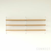 String Furniture（ストリング ファニチャー） / String Pocket（ストリング ポケット） / オーク×ホワイト / 石膏ボードアンカー付き / 壁面収納 / 2連セット