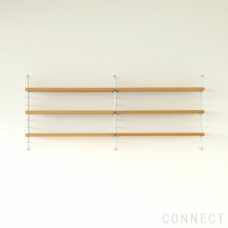 String Furniture（ストリング ファニチャー） / String Pocket（ストリング ポケット） / オーク×ホワイト / 石膏ボードアンカー付き / 壁面収納 / 2連セット