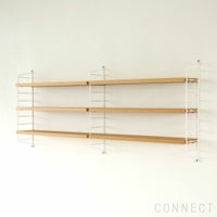 String Furniture（ストリング ファニチャー） / String Pocket（ストリング ポケット） / オーク×ホワイト / 石膏ボードアンカー付き / 壁面収納 / 2連セット