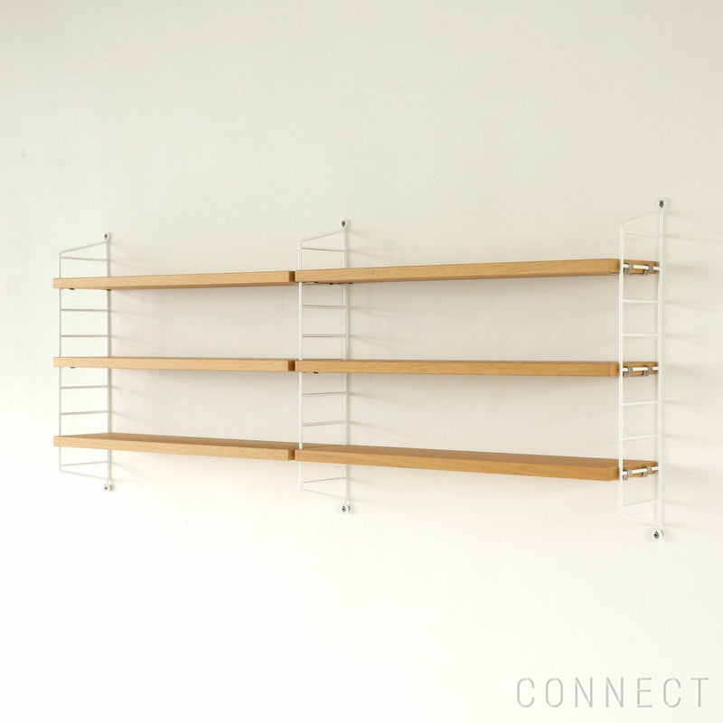String Furniture（ストリング ファニチャー） / String Pocket（ストリング ポケット） / オーク×ホワイト / 石膏ボードアンカー付き / 壁面収納 / 2連セット