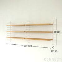 String Furniture（ストリング ファニチャー） / String Pocket（ストリング ポケット） / オーク×ホワイト / 石膏ボードアンカー付き / 壁面収納 / 2連セット