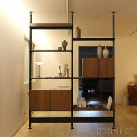 String Furniture（ストリング ファニチャー） / Pira G2（ピラ） / キャビネット＋オーガナイザー＋ブックエンド / W188×D34×H250cm / ウォルナット×ブラック / 床天井取り付け型収納