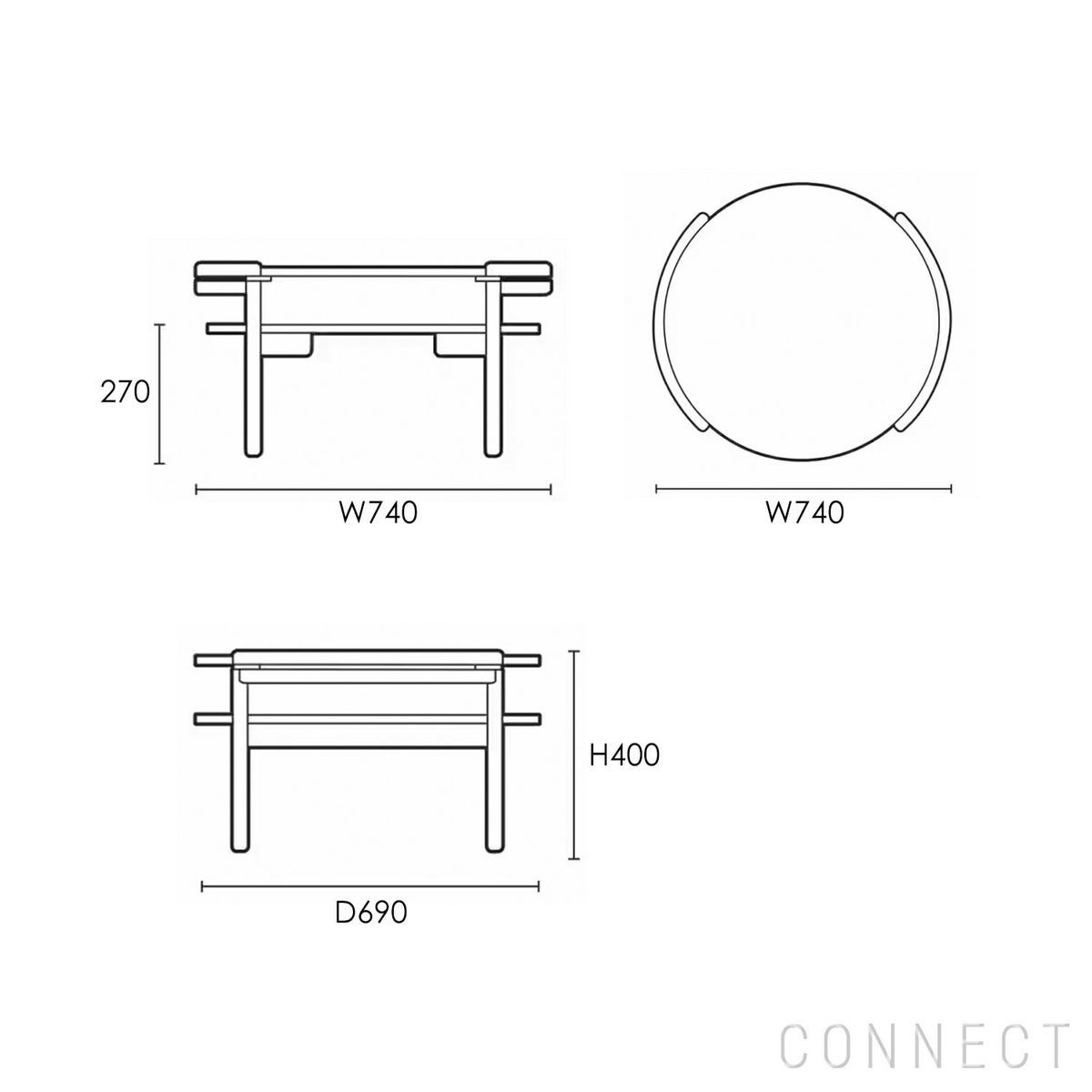 CARL HANSEN & SON（カール・ハンセン＆サン） / RF1905 SIDEWAYS COFFEE TABLE / オーク材・ラミネート天板ブラック / サイドテーブル