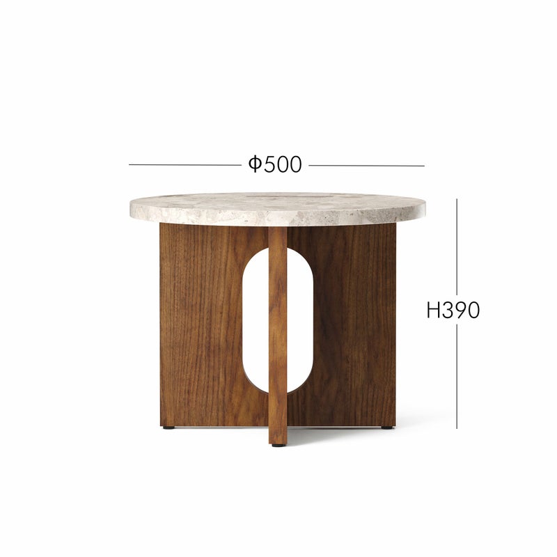Audo Copenhagen（オドー・コペンハーゲン） / ANDROGYNE SIDE TABLE（アンドロジーン サイドテーブル）Φ50 / KUNIS BRECCIA STONE / クニス ブラシア ストーン / 大理石 / ウォルナットベース