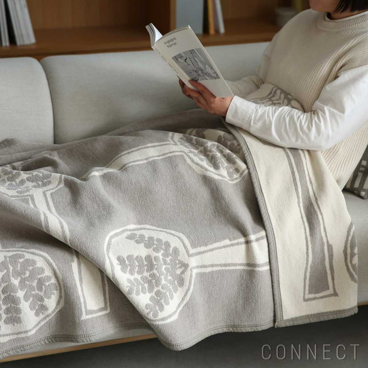 KLIPPAN（クリッパン）×mina perhonen（ミナ ペルホネン） / FOREST SPOON / シュニールコットンブランケット / シングルサイズ 140×180cm