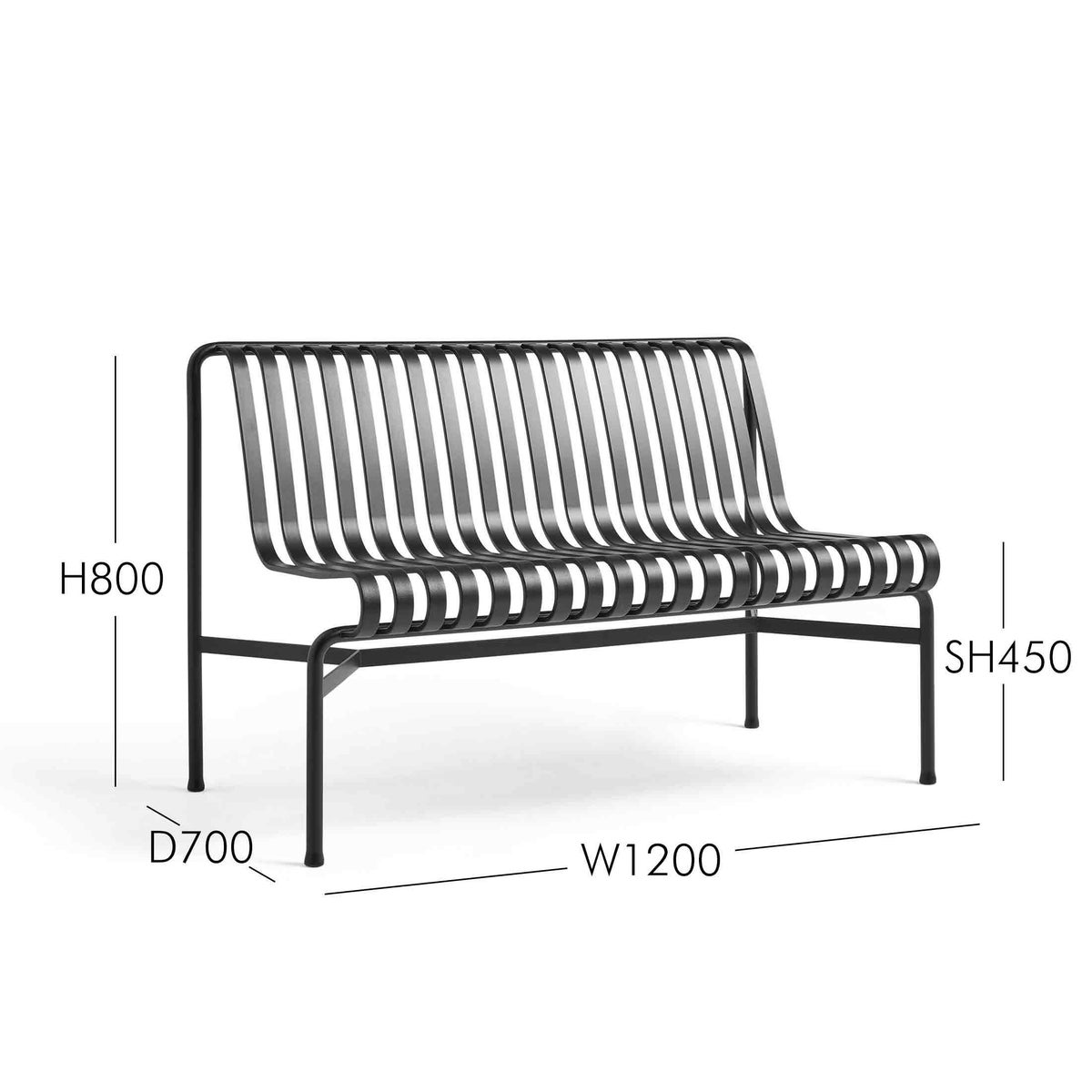 HAY（ヘイ） / PALISSADE（パリサード） / Dining Bench  （ダイニングベンチ）without armrest / 全3色 / アウトドア
