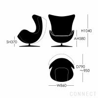 FRITZ HANSEN（フリッツ・ハンセン） / EGG（エッグチェア） / ラウンジチェア / Christianshavn（クリスチャンハウン） / ステンレススチール脚（サテン仕上げ）