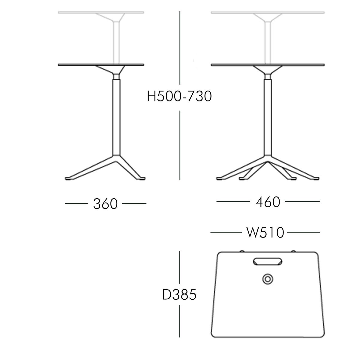 FRITZ HANSEN（フリッツ・ハンセン） / Little Friend（リトルフレンド） / KS13（四角天板・昇降式） / オーク / ベース（ポリッシュ仕上げ） / サイドテーブル