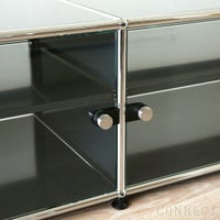 USMハラー（ユーエスエムハラー） / TV Board（テレビボード） / W3023×D523×H390mm / ドロップダウンドア×2 ガラスドア×2（ディバイダーシェルフ×2） / アントラサイト