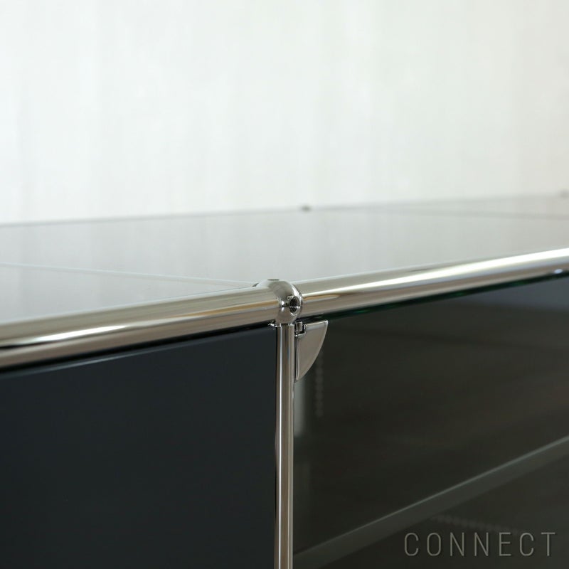 USMハラー（ユーエスエムハラー） / TV Board（テレビボード） / W3023×D523×H390mm / ドロップダウンドア×2 ガラスドア×2（ディバイダーシェルフ×2） / アントラサイト