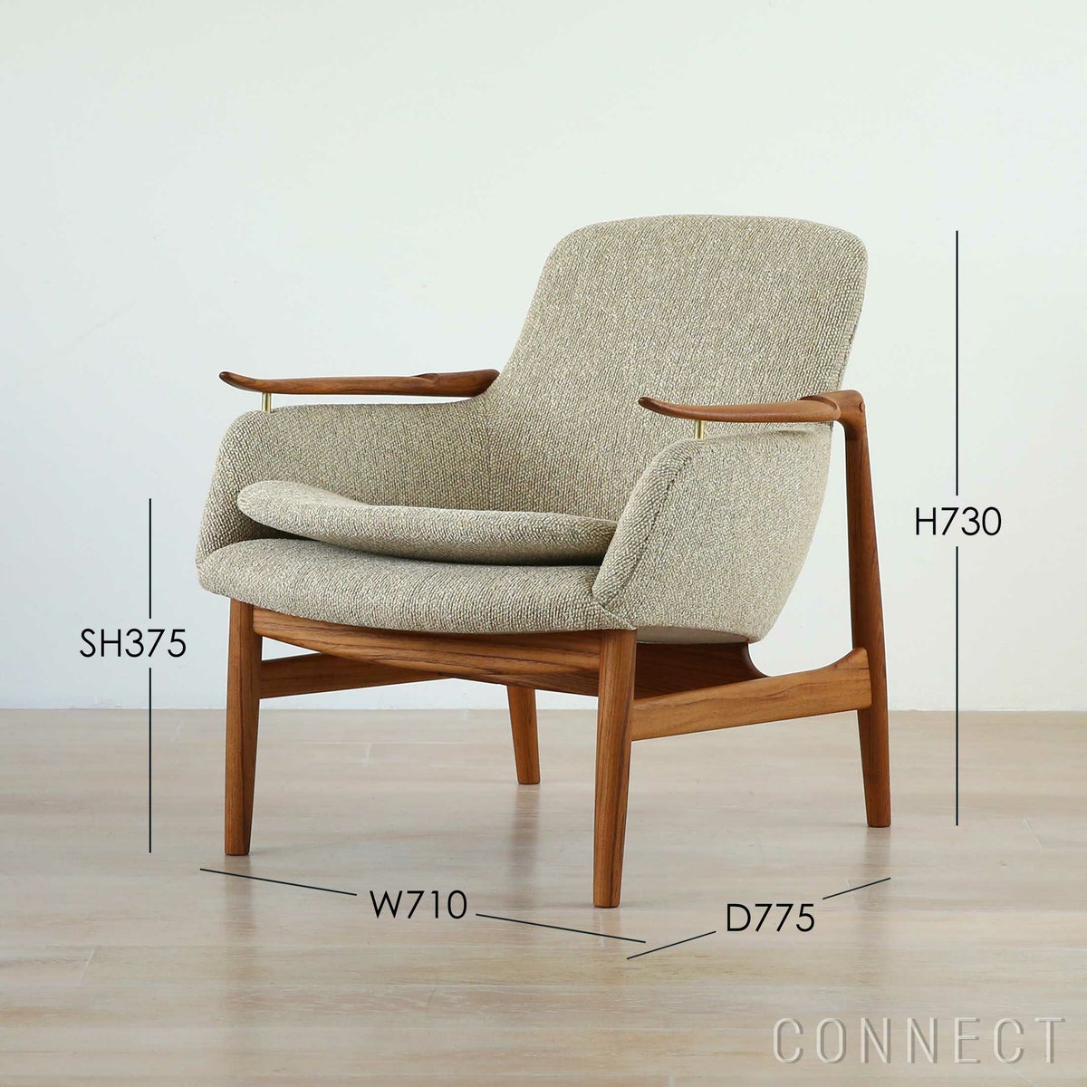 HOUSE OF FINN JUHL（ハウス・オブ・フィンユール） / 53 CHAIR W/ CUSHION / チーク材・オイル仕上げ / Moss 0020（モス） / ラウンジチェア