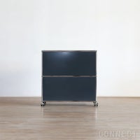 USMハラー（ユーエスエムハラー） / Lowboard（ローボード） / W773×D373×H780mm / ドロップダウンドア×2 ソフトキャスター×4（ロック機能なし×2 / ロック機能付き×2） / アントラサイト