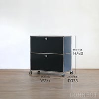 USMハラー（ユーエスエムハラー） / Lowboard（ローボード） / W773×D373×H780mm / ドロップダウンドア×2 ソフトキャスター×4（ロック機能なし×2 / ロック機能付き×2） / アントラサイト