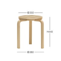 Artek（アルテック） ＋ Marimekko（マリメッコ） / STOOL 60 Lokki（スツール60 ロッキ） / バーチ材 / ナチュラルラッカー 《90周年 Anniversary editions》