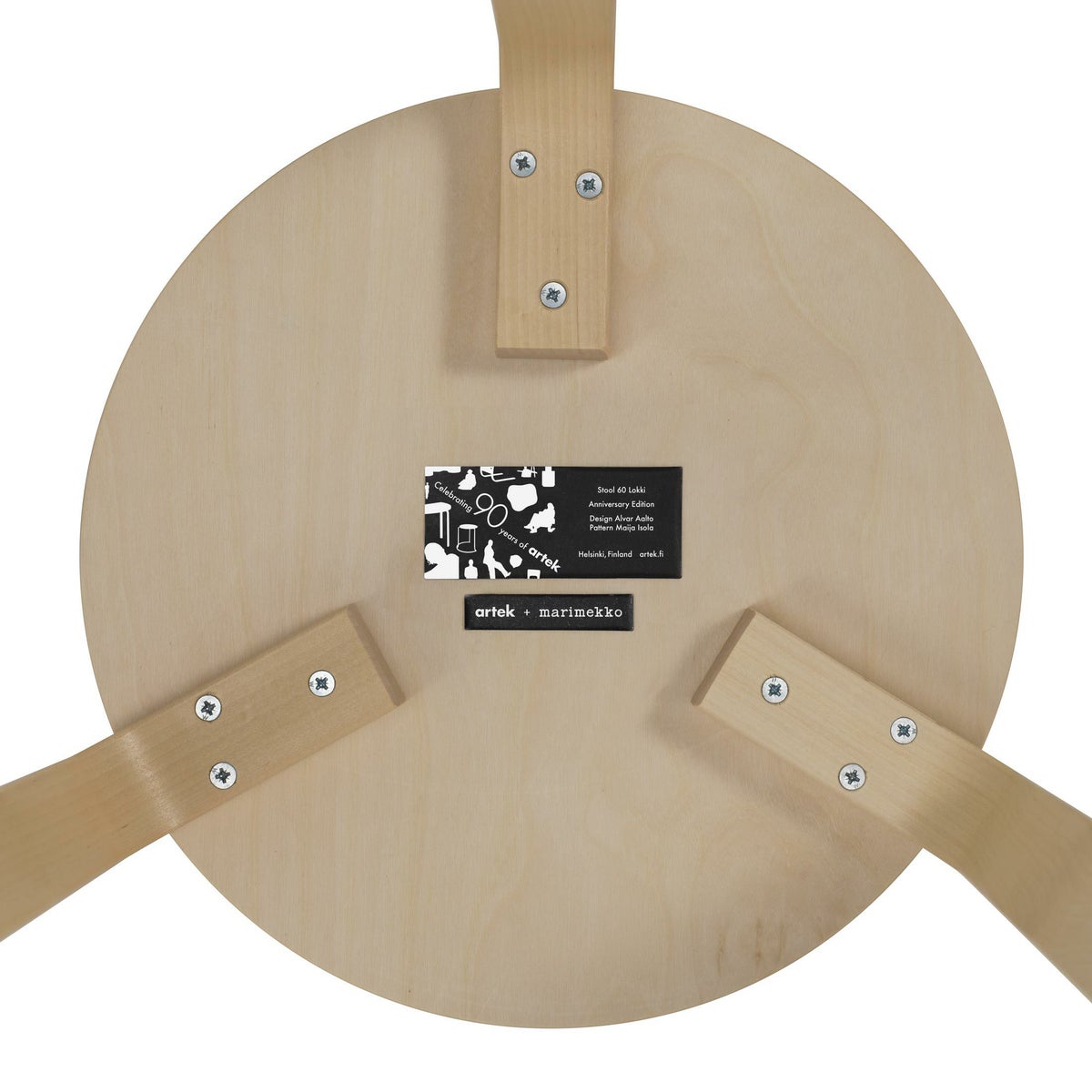 Artek（アルテック） ＋ Marimekko（マリメッコ） / STOOL 60 Lokki（スツール60 ロッキ） / バーチ材 / ナチュラルラッカー 《90周年 Anniversary editions》