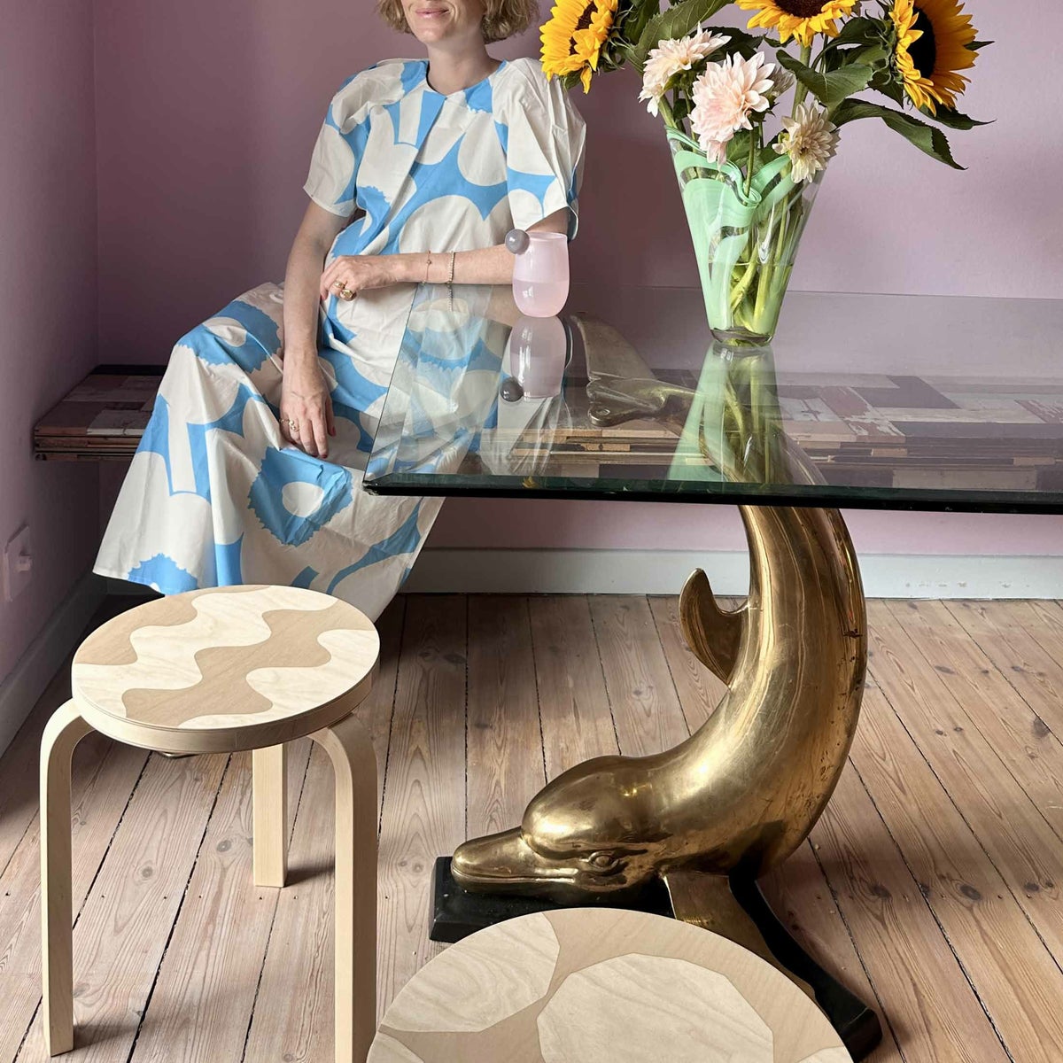 Artek（アルテック） ＋ Marimekko（マリメッコ） / STOOL 60 Lokki（スツール60 ロッキ） / バーチ材 / ナチュラルラッカー 《90周年 Anniversary editions》