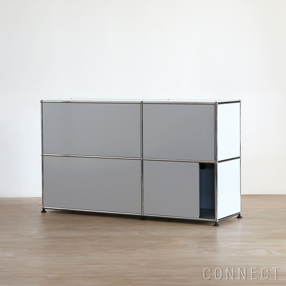 USMハラー（ユーエスエムハラー） / Sideboard（サイドボード） / W1273×D373×H740mm / ドロップダウンドア×2 / エクステンションドア×1 / ライトグレー・USMオレンジ