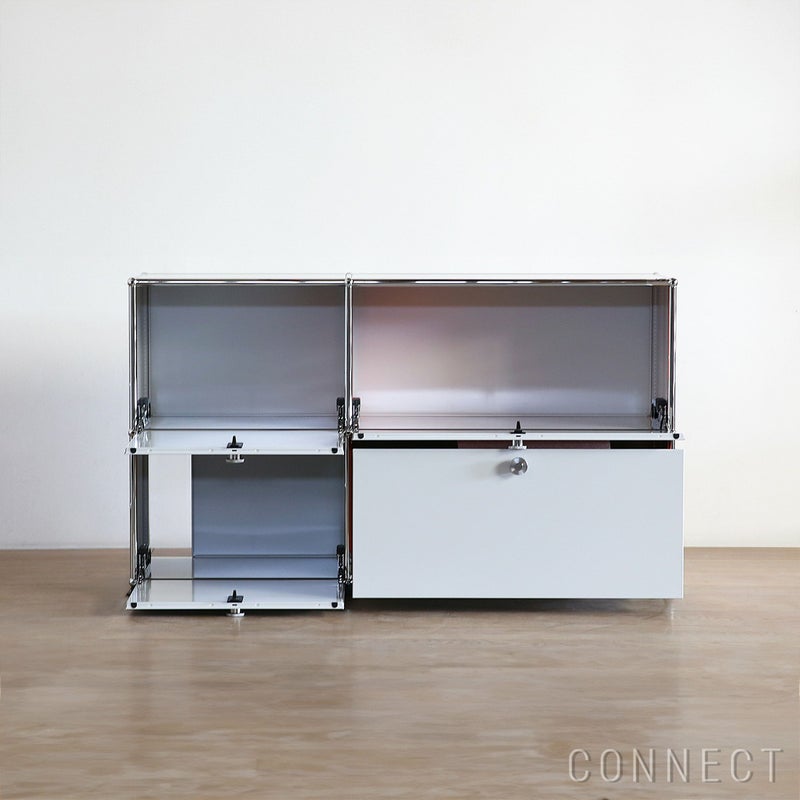 USMハラー（ユーエスエムハラー） / Sideboard（サイドボード） / W1273×D373×H740mm / ドロップダウンドア×2 / エクステンションドア×1 / ライトグレー・USMオレンジ