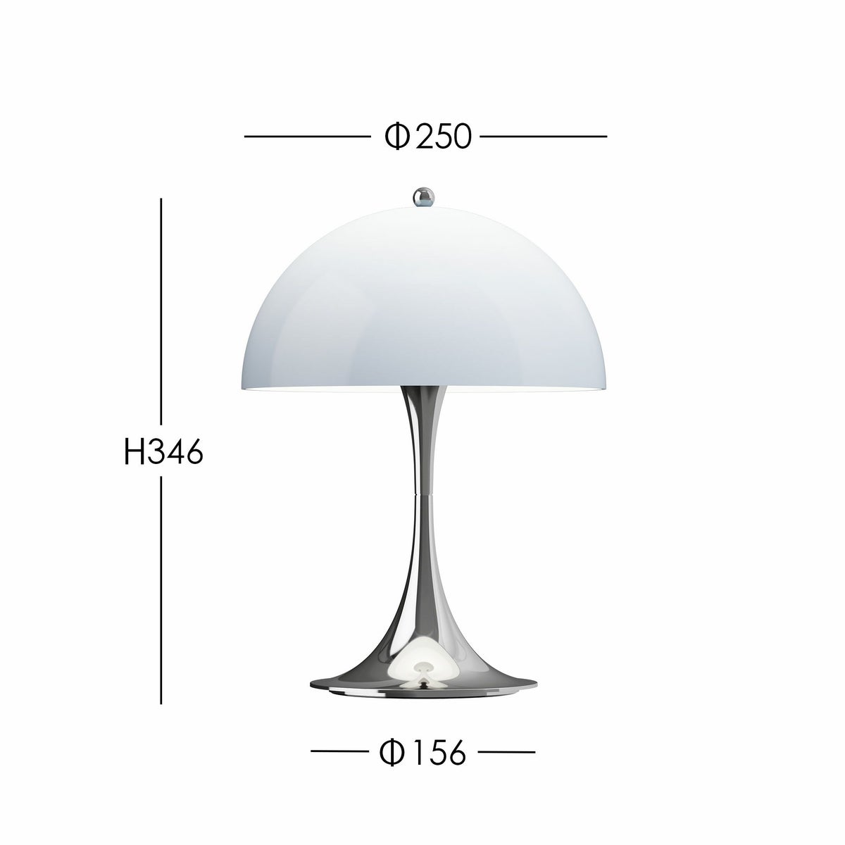 Louis Poulsen（ルイスポールセン） / Panthella 250 Portable（パンテラ 250 ポータブル） / オパール×クローム / 全2色 / テーブルランプ