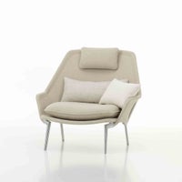 Vitra（ヴィトラ） / Slow Chair （スローチェア） / チェア：Flocca （フロッカ）カバーカラー：ベージュ / ベース：アルミ ポリッシュ / バッククッション 40×30cm Kvadrat Phlo× 0983（ホームセレクション） / バッククッション 65×30cm  Kvadrat Vidar 41062 （ホームセレクション） / ネッククッション付