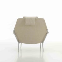 Vitra（ヴィトラ） / Slow Chair （スローチェア） / チェア：Flocca （フロッカ）カバーカラー：ベージュ / ベース：アルミ ポリッシュ / バッククッション 40×30cm Kvadrat Phlo× 0983（ホームセレクション） / バッククッション 65×30cm  Kvadrat Vidar 41062 （ホームセレクション） / ネッククッション付