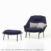 Vitra（ヴィトラ） / Slow Chair （スローチェア） / チェア：Flocca （フロッカ）カバーカラー：ベージュ / ベース：アルミ ポリッシュ / バッククッション 40×30cm Kvadrat Phlo× 0983（ホームセレクション） / バッククッション 65×30cm  Kvadrat Vidar 41062 （ホームセレクション） / ネッククッション付