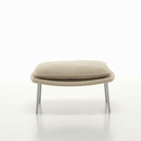 Vitra（ヴィトラ） / Slow Chair Ottoman （スローチェア オットマン） / Flocca （フロッカ）カバーカラー：ベージュ / ベース：アルミ ポリッシュ
