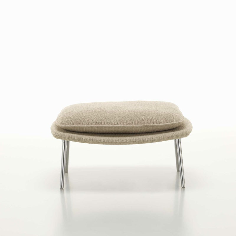 Vitra（ヴィトラ） / Slow Chair Ottoman （スローチェア オットマン） / Flocca （フロッカ）カバーカラー：ベージュ / ベース：アルミ ポリッシュ