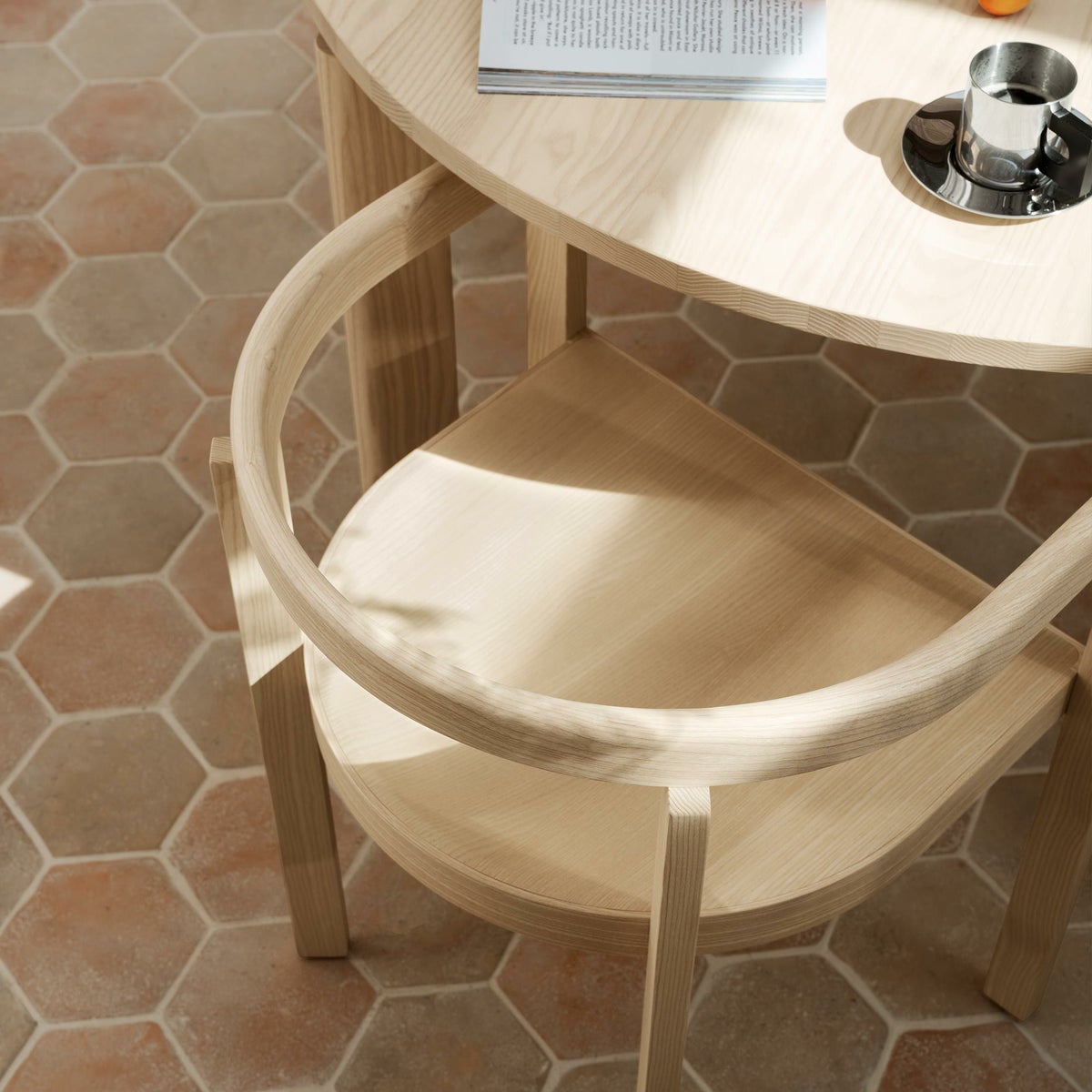 FRITZ HANSEN / AFTER（アフター） / ダイニングセット（チェア4脚＋テーブル） / アッシュ（無垢材・オイル仕上げ）《シートクッション4個プレゼント》