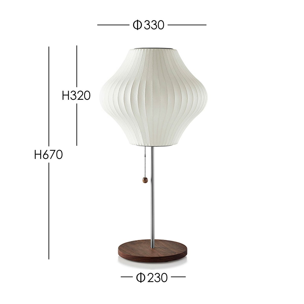 Herman Miller（ハーマンミラー） / NELSON PEAR LOTUS WALNUT TABLE（ネルソン ペア ロータス ウォルナット テーブル）  / テーブルランプ《LED電球プレゼント》