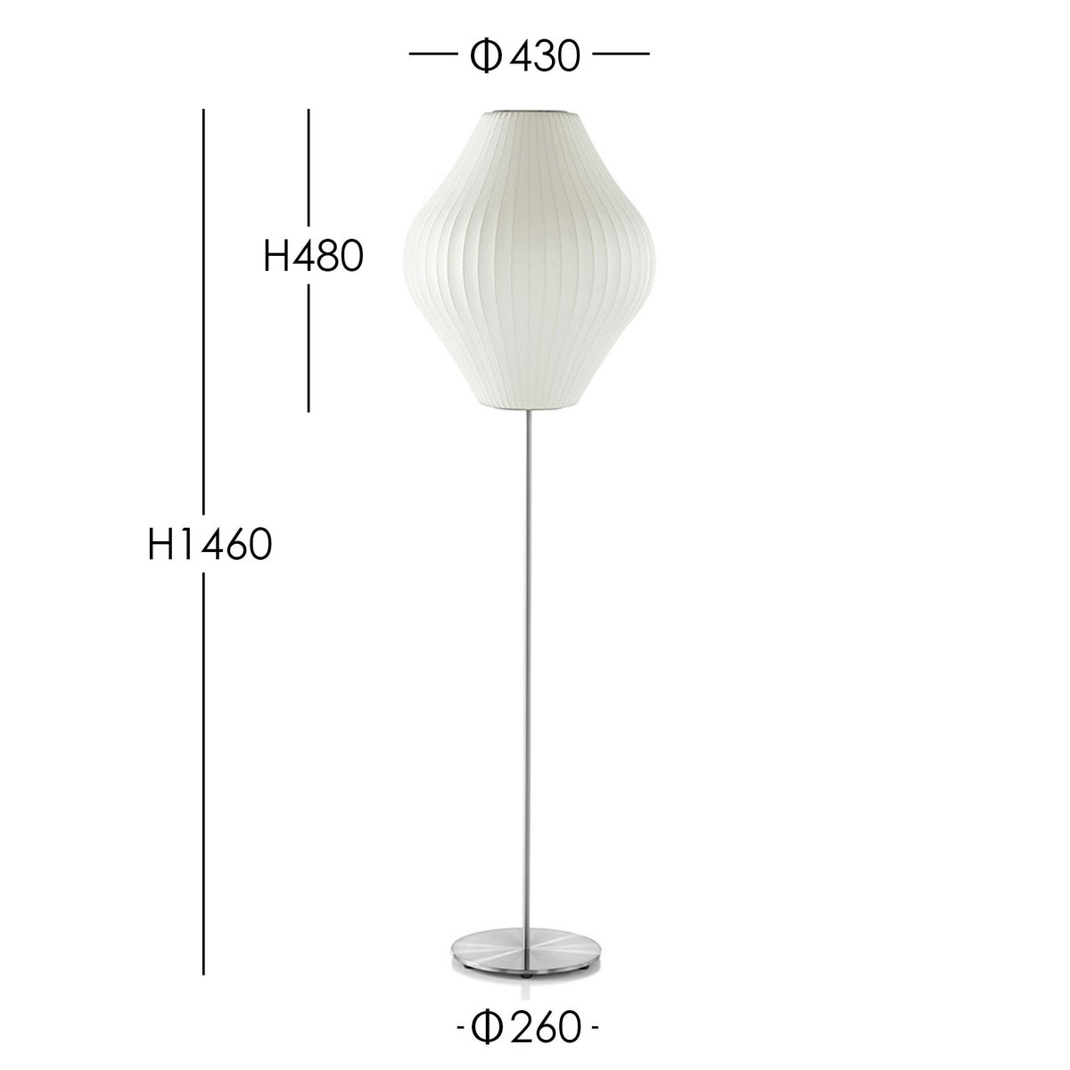 Herman Miller（ハーマンミラー） / NELSON PEAR LOTUS FLOOR M（ネルソン ペア ロータス フロア M）  / フロアランプ《LED電球プレゼント》