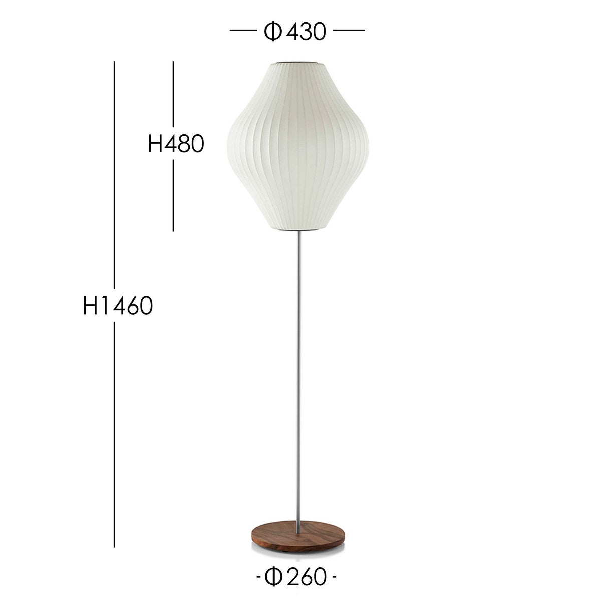 Herman Miller（ハーマンミラー） / NELSON PEAR LOTUS WALNUT FLOOR M（ネルソン ペア ロータス ウォルナット フロアM）  / フロアランプ《LED電球プレゼント》