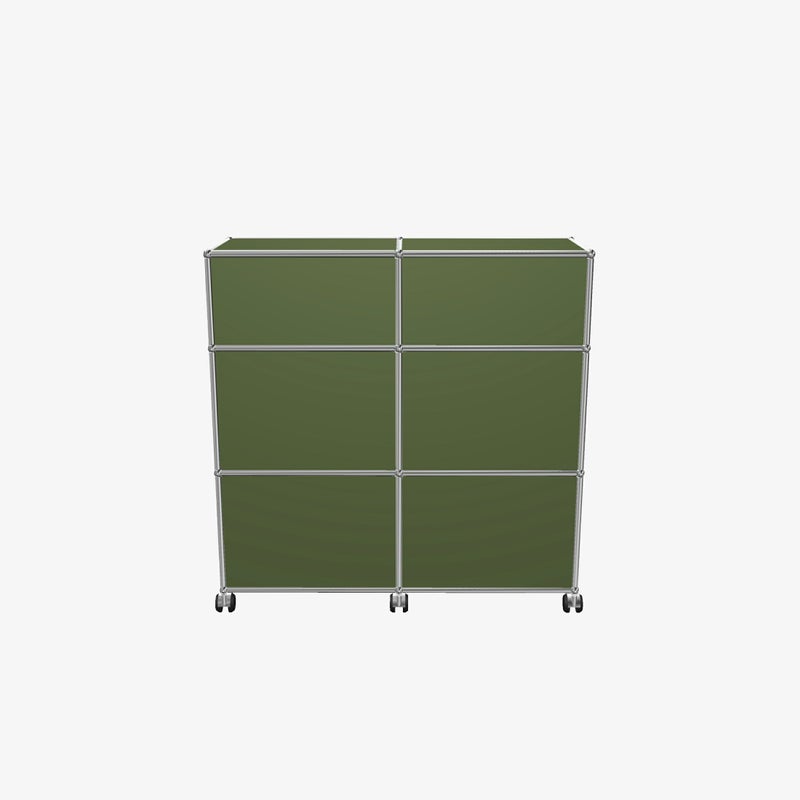 USMハラー（ユーエスエムハラー） / Counter（カウンター） / W1023×D373×H1030mm / ドロップダウンドア×2 / ソフトキャスター×4（内ロック×2） / オリーブグリーン