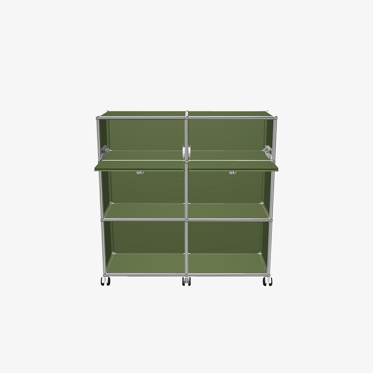 USMハラー（ユーエスエムハラー） / Counter（カウンター） / W1023×D373×H1030mm / ドロップダウンドア×2 / ソフトキャスター×4（内ロック×2） / オリーブグリーン