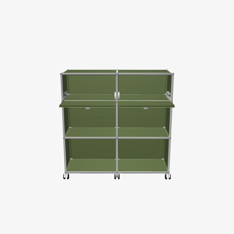 USMハラー（ユーエスエムハラー） / Counter（カウンター） / W1023×D373×H1030mm / ドロップダウンドア×2 / ソフトキャスター×4（内ロック×2） / オリーブグリーン