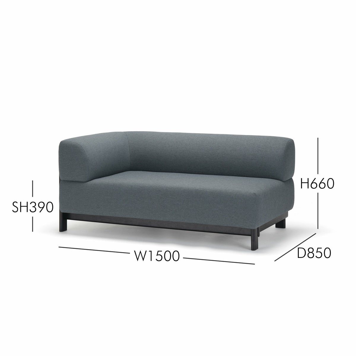 Karimoku New Standard（カリモク ニュースタンダード） / ELEPHANT SOFA 2-Seater Right Arm Corner（エレファントソファ2シーター コーナー） / 右肘 / フレーム ブラック