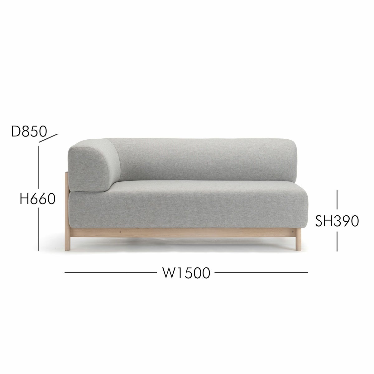 Karimoku New Standard（カリモク ニュースタンダード） / ELEPHANT SOFA 2-Seater Right Arm Corner（エレファントソファ2シーター コーナー） / 右肘 / フレーム ペールナチュラル