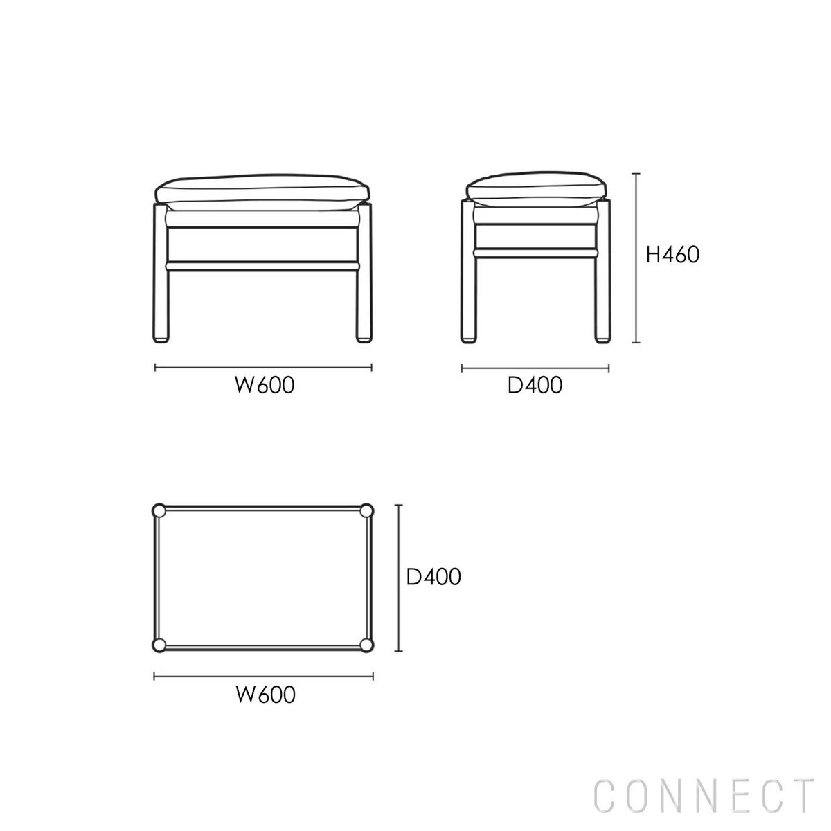 CARL HANSEN & SON （カール・ハンセン＆サン） / OW149F COLONIAL FOOTSTOOL（コロニアルフットスツール） / ウォルナット材・オイル仕上げ / ソーレンセンレザー TERRA