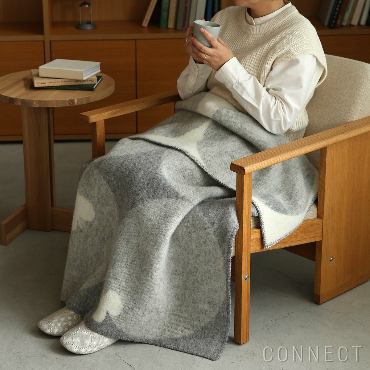 KLIPPAN（クリッパン）×mina perhonen（ミナ ペルホネン） / PERHONEN（ペルホネン） / ウール ハーフブランケット / 90×130cm