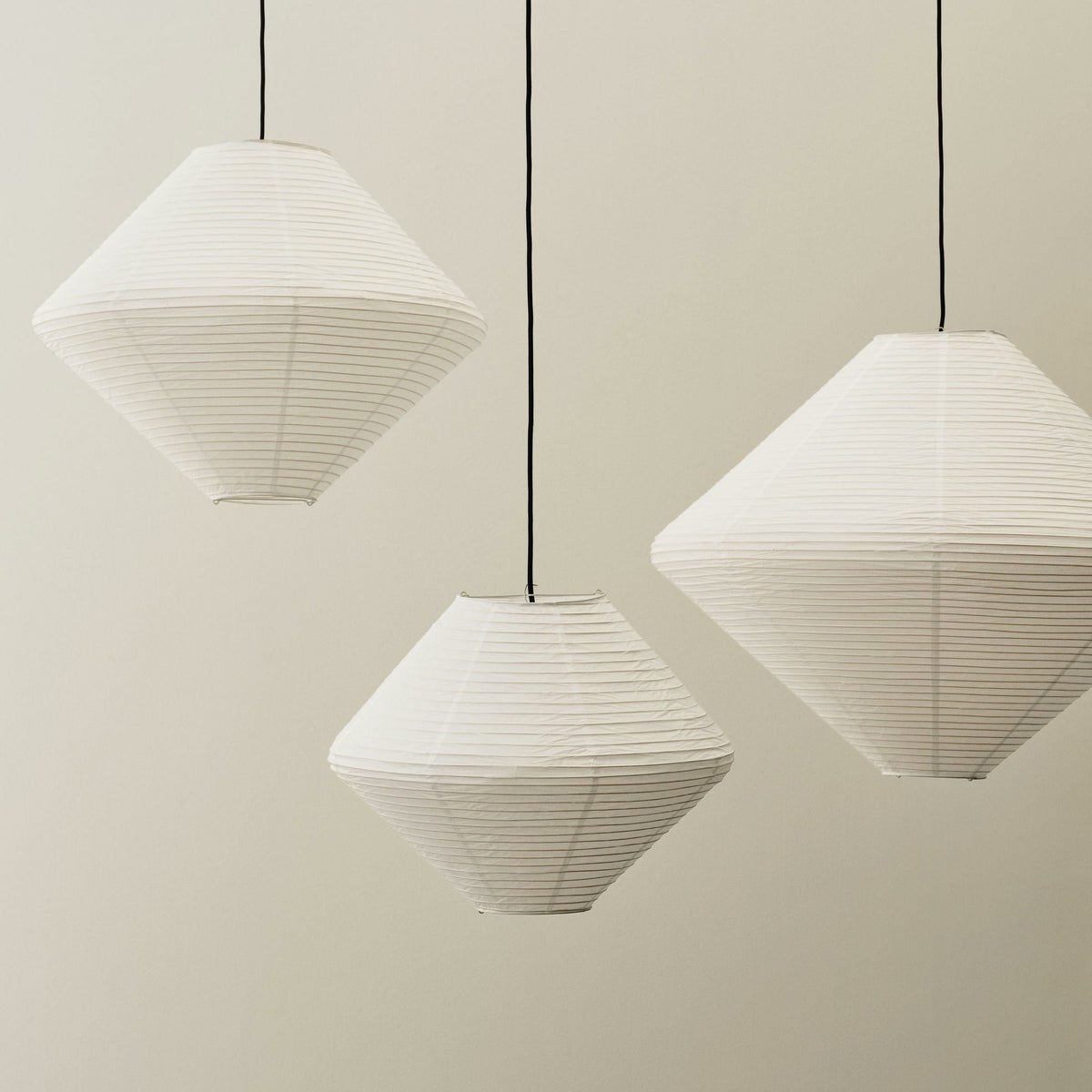 HAY（ヘイ） / PAPER SHADE DIAMOND + CORD SET（ペーパーシェードダイヤモンド + コードセット） / Φ60 / クラシックホワイト / ペンダントライト