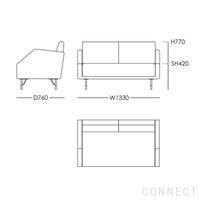 HOUSE OF FINN JUHL（ハウス・オブ・フィンユール） / 77 SOFA 2 SEATER（2シーターソファ） / レザー（Vegetal Nature） 脚：オーク材・ダークオイル仕上げ