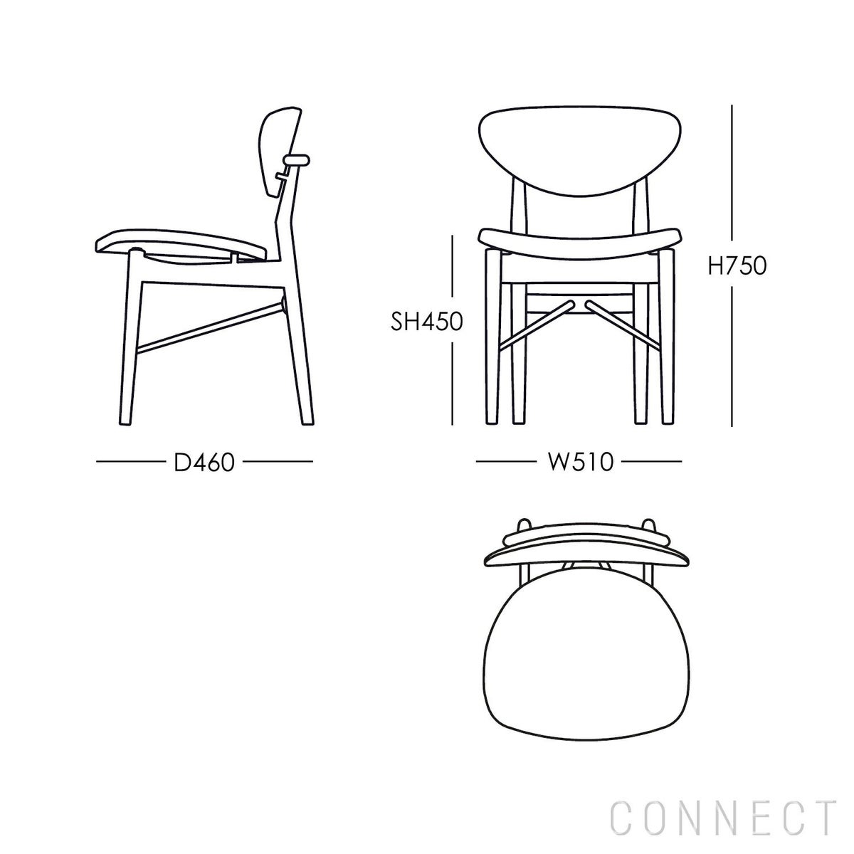 HOUSE OF FINN JUHL（ハウス・オブ・フィンユール） / 108 CHAIR / ウォルナット材・オイル仕上げ / SAHCO（サコ）Beda 290