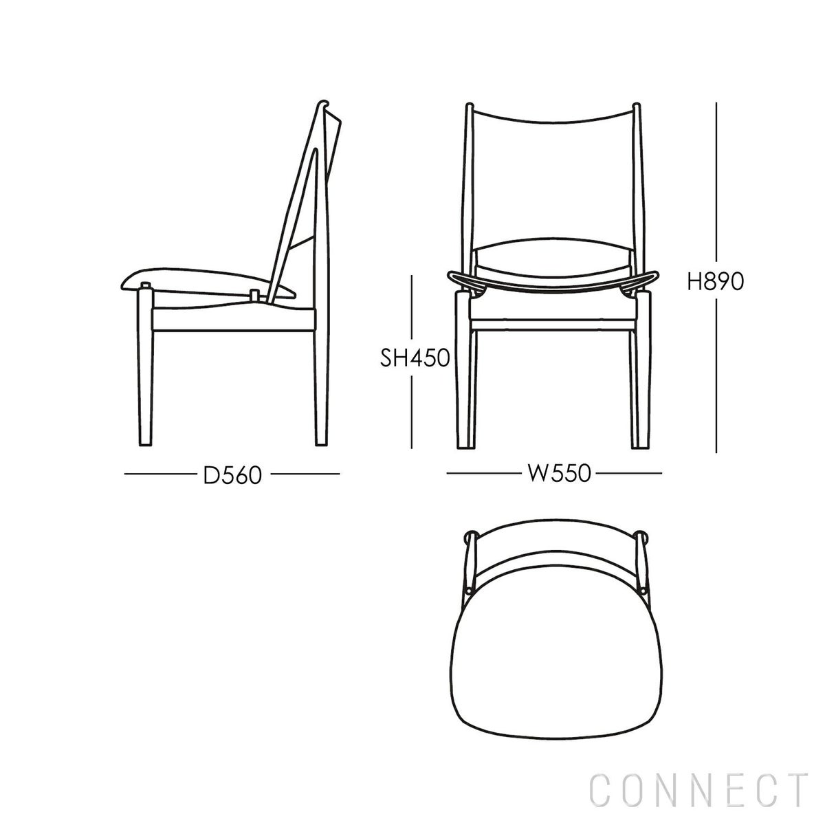 HOUSE OF FINN JUHL（ハウス・オブ・フィンユール） / EGYPTIAN CHAIR（エジプシャンチェア） / ウォルナット材・オイル仕上げ・エレガンスレザー（Elegance Black）